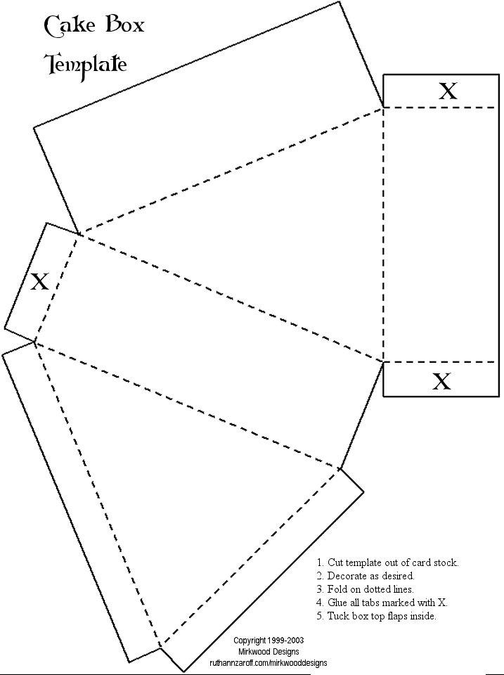 Cake Paper Box Template