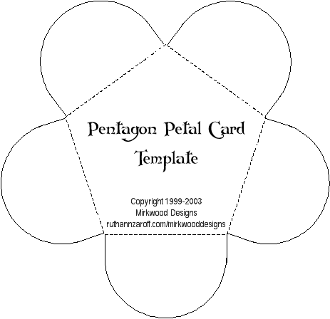 Craft Ideas Sell on Mirkwood Designs   Pentagon Petal Card Template